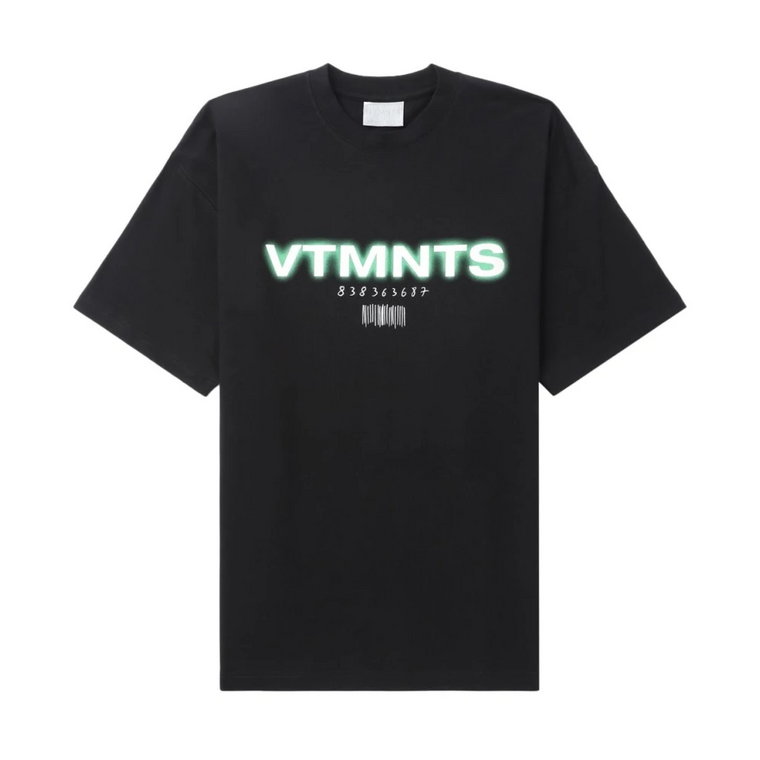 Czarna Koszulka z Nadrukiem i Logo Vtmnts