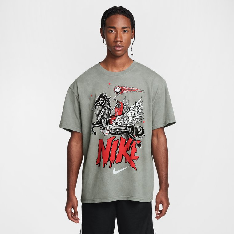 Męski T-shirt do koszykówki Max90 Nike - Szary