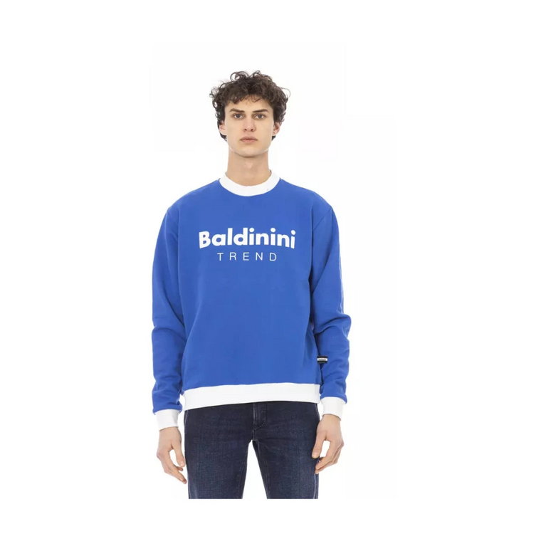 Niebieski Sweter z Logo Baldinini