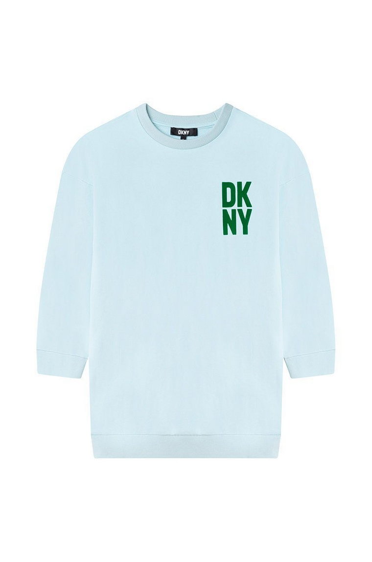 Dkny sukienka dziecięca kolor zielony mini oversize