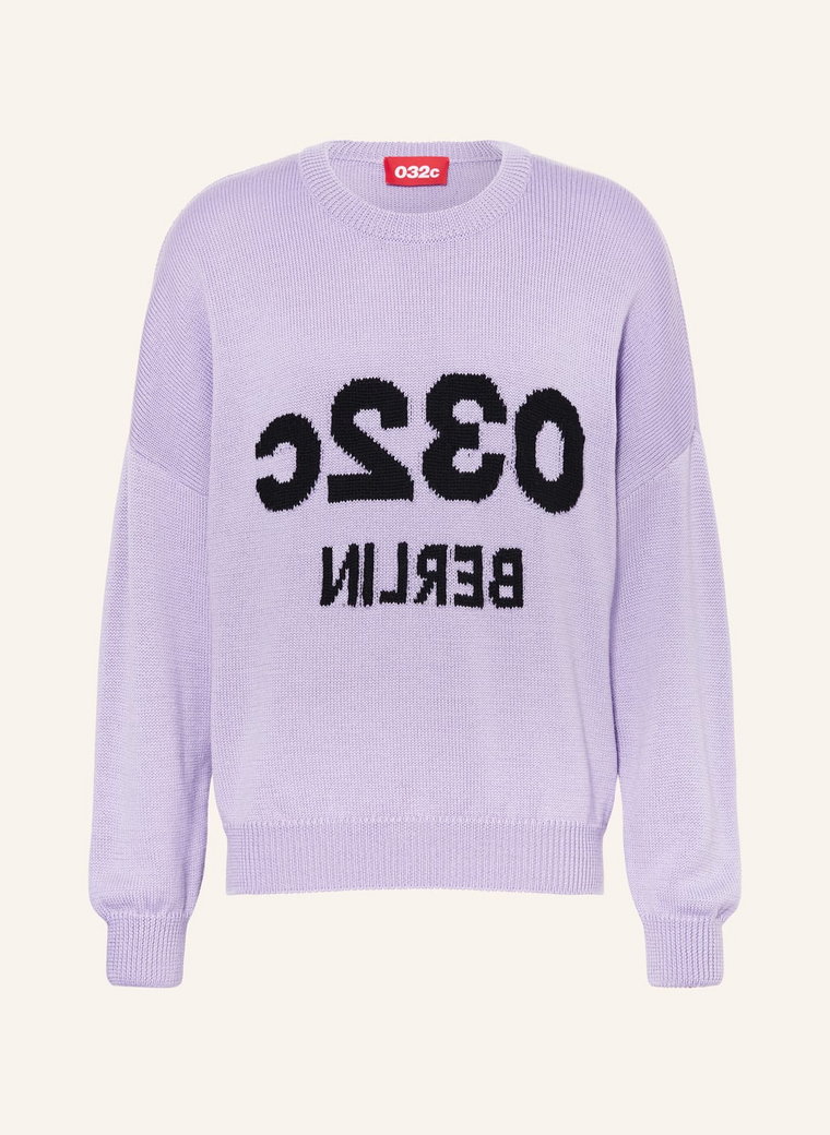 032c Sweter Z Wełny Merino lila