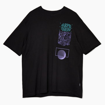 Cropp - T-shirt z nadrukami - Czarny