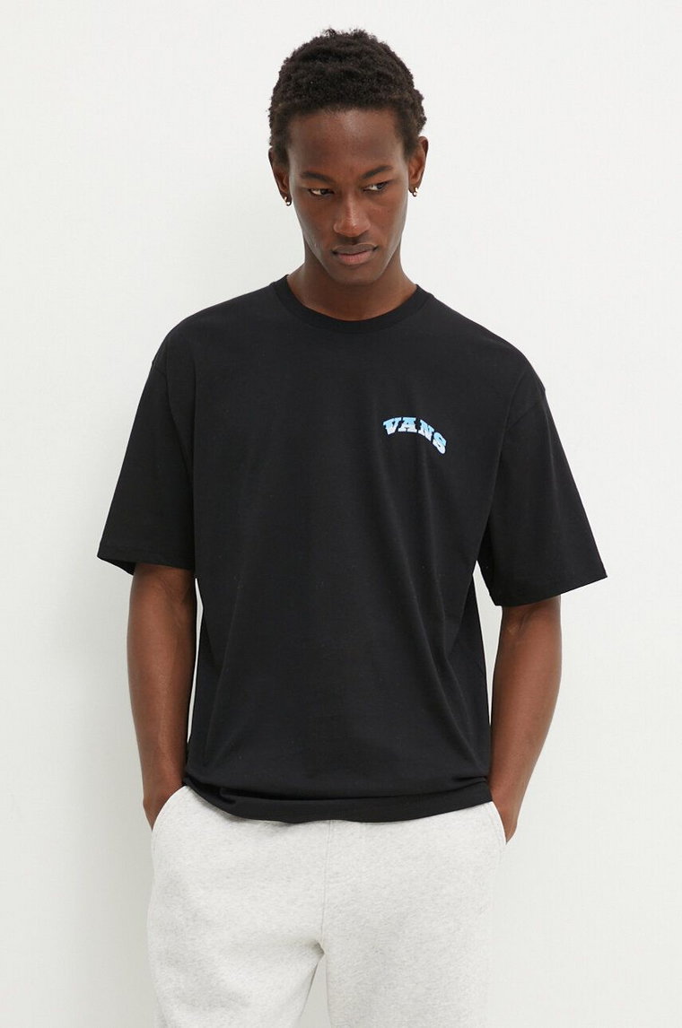 Vans t-shirt bawełniany męski kolor czarny z nadrukiem VN000KHTBLK1