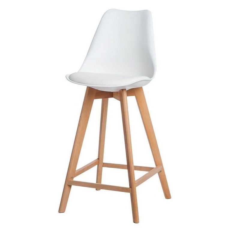 Krzesło barowe Norden wood high PP białe kod: 5902385730815