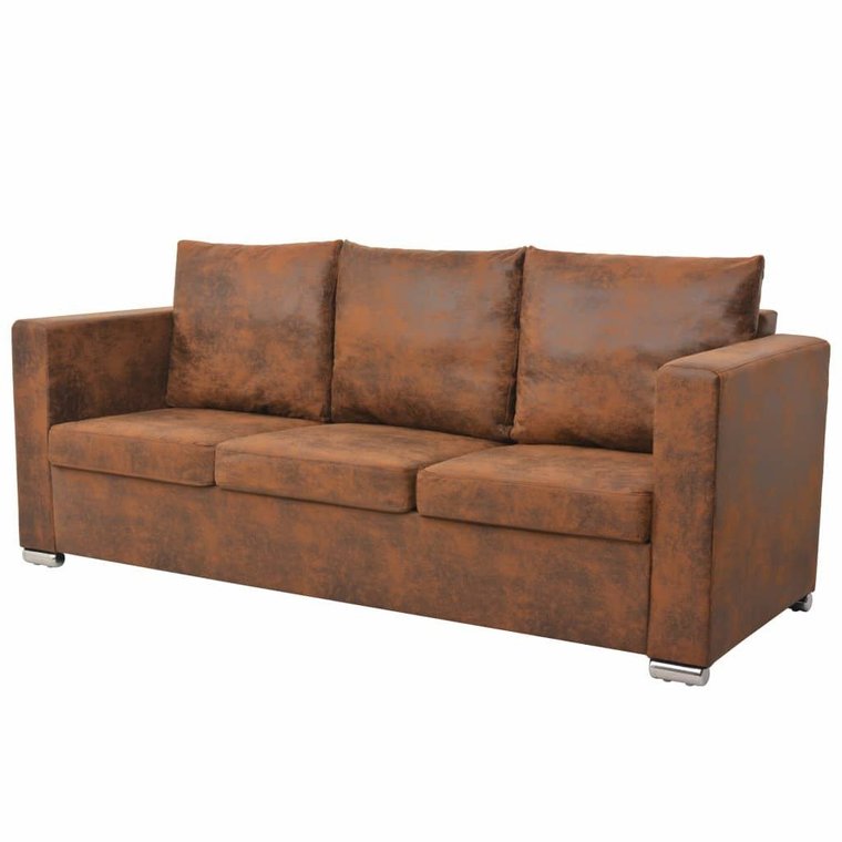 Sofa 3-osobowa vidaXL, 191 x 73 x 82 cm, sztuczny zamsz