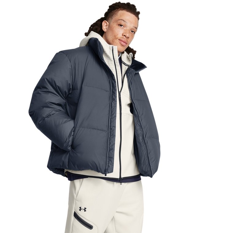 Męska kurtka z puchem naturalnym Under Armour Limitless Down Puffer Jacket - szara