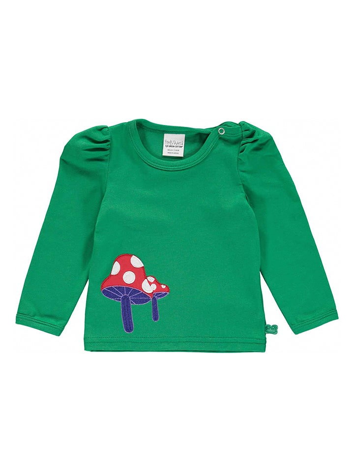 Freds World by GREEN COTTON Koszulka "Mushroom" w kolorze zielonym