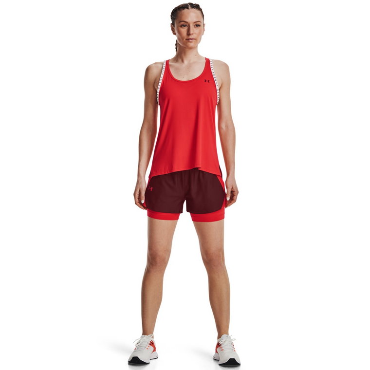 Damskie spodenki treningowe UNDER ARMOUR Play Up 2-in-1 Shorts - bordowe