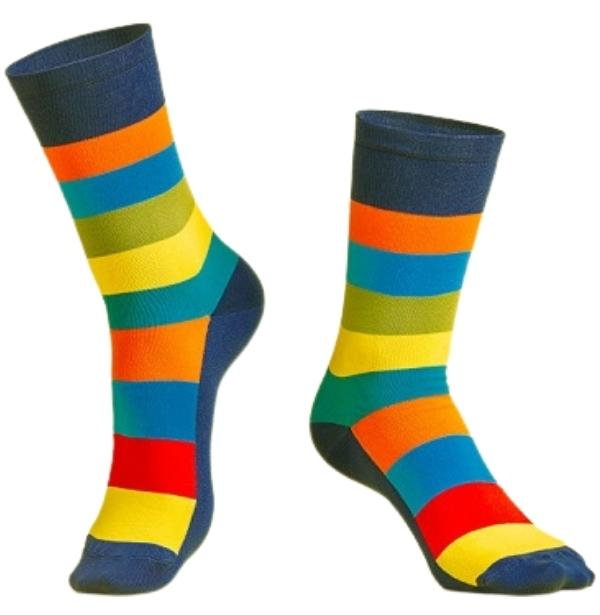 Włoskie, sportowe skarpetki, w PASY Righe Color, Luigi di Focenza Socks