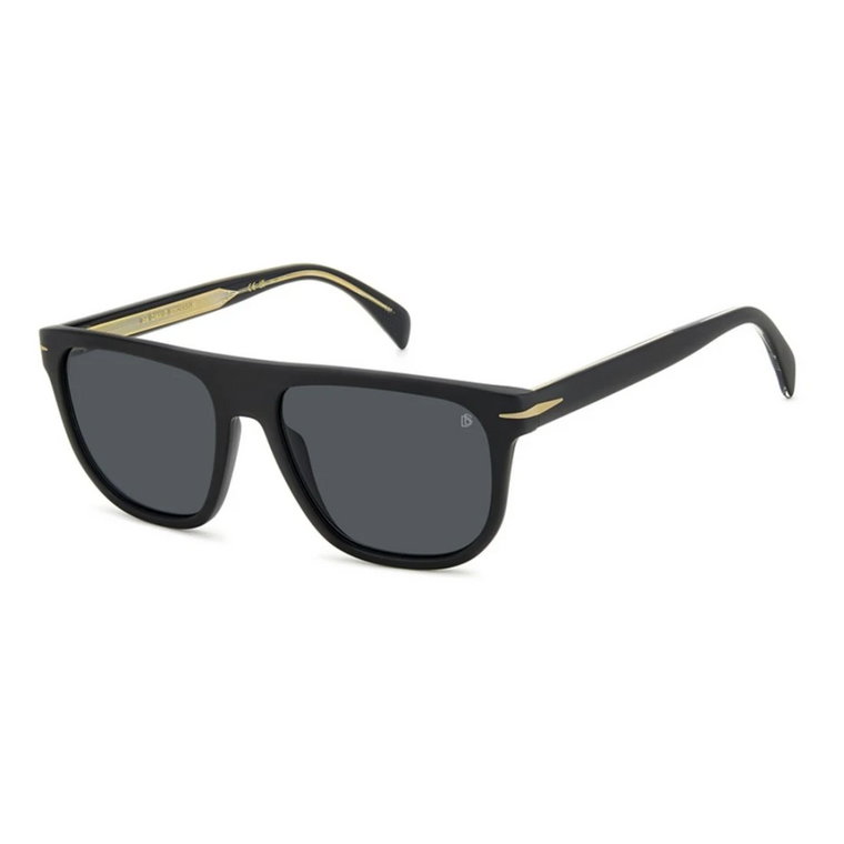 Matowa Czarna Złota Okulary Przeciwsłoneczne Eyewear by David Beckham