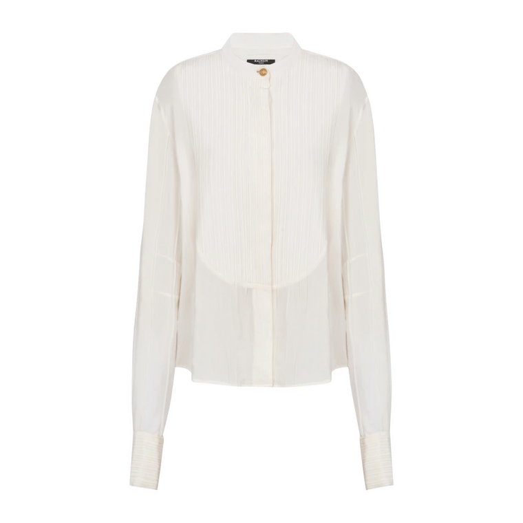 Pleated crepe Tuxedo shirt Balmain