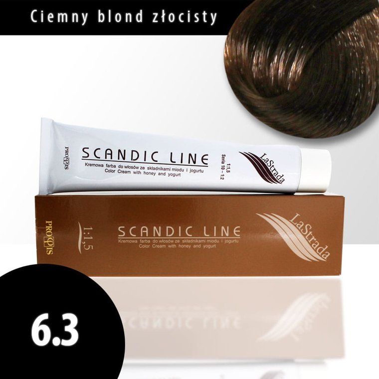 6.3 ciemny blond złocisty Scandic Line kremowa farba do włosów LaStrada 100ml