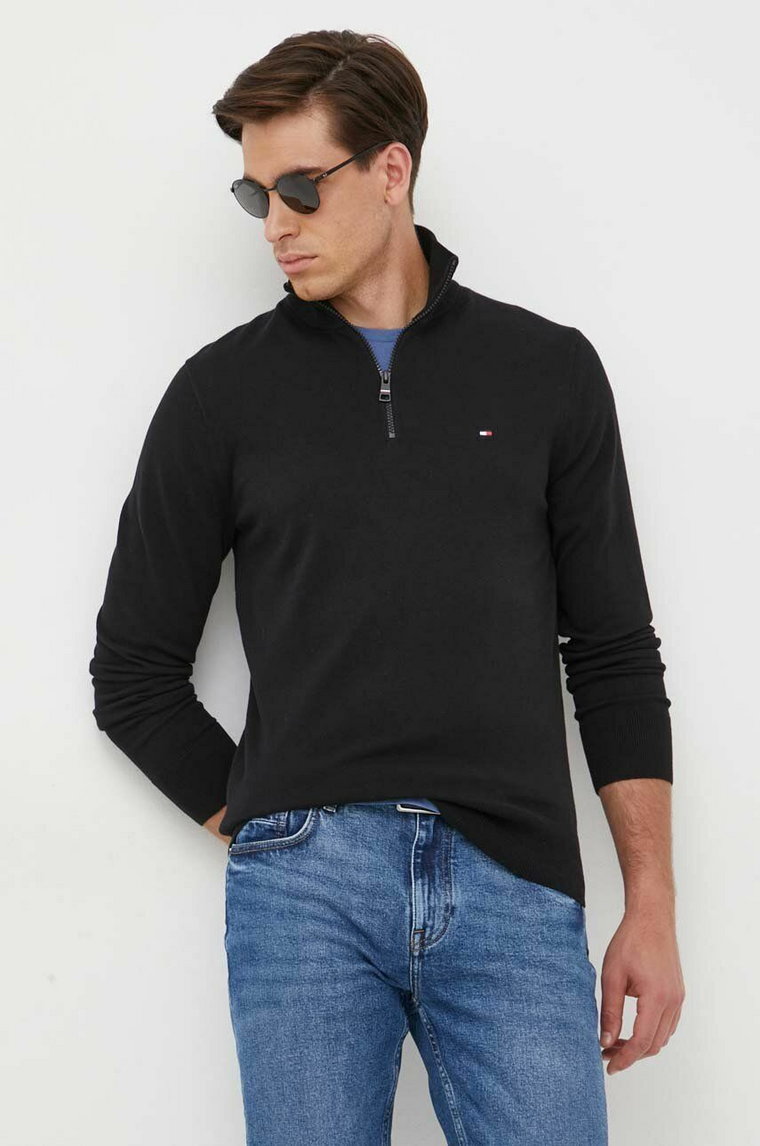 Tommy Hilfiger sweter męski kolor czarny lekki