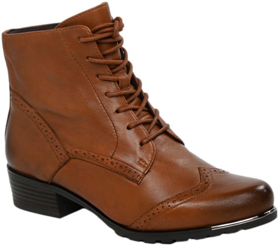 Botki Stylowe Caprice 9-25111-43 303 Cognac Nappa Skóra Naturalna