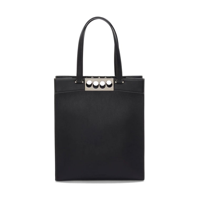 Czarna Torba Tote z Skóry - Modny Styl Alexander McQueen