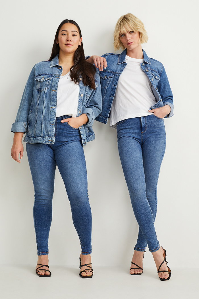 C&A Skinny jeans-wysoki stan-LYCRA, Niebieski, Rozmiar: 38