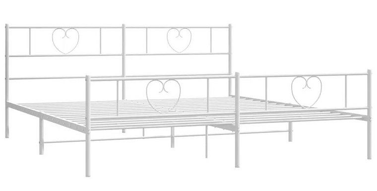 Białe metalowe rustykalne łóżko małżeńskie 200x200 cm - Edelis