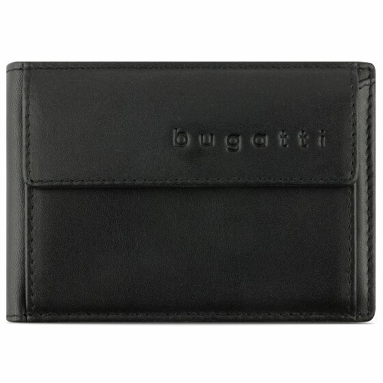 bugatti Super Slim Portfel Ochrona RFID Skórzany 10 cm schwarz