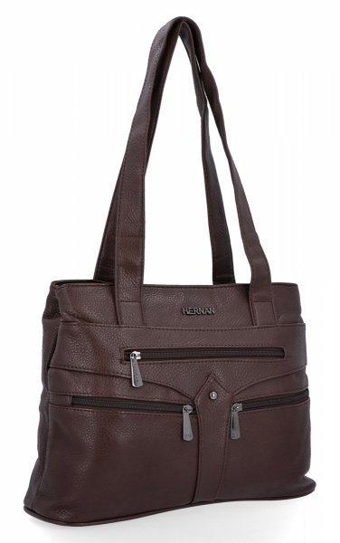 Torebka Damska typu Shopper Bag firmy Hernan Czekoladowa (kolory)