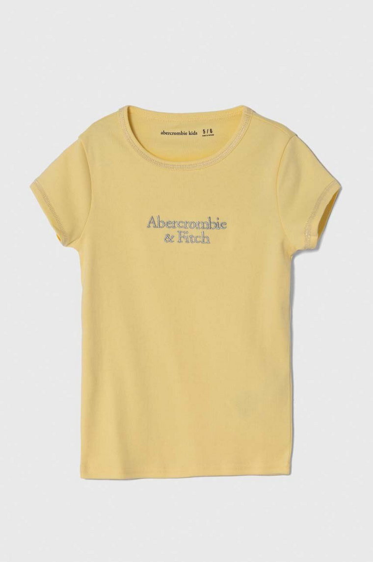 Abercrombie & Fitch t-shirt dziecięcy kolor żółty