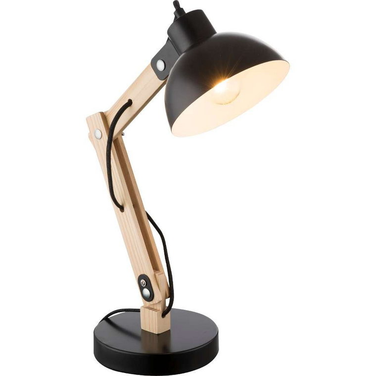 LAMPA stołowa TONGARIRO 21504 Globo stojąca LAMPKA nocna drewno czarna