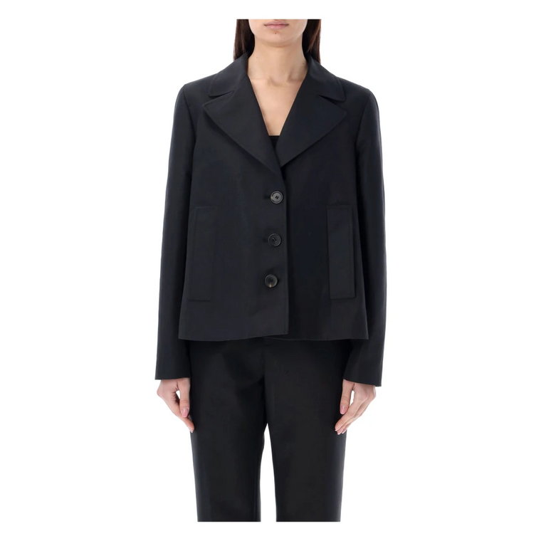 Czarny Cady Blazer w stylu A-Line Marni