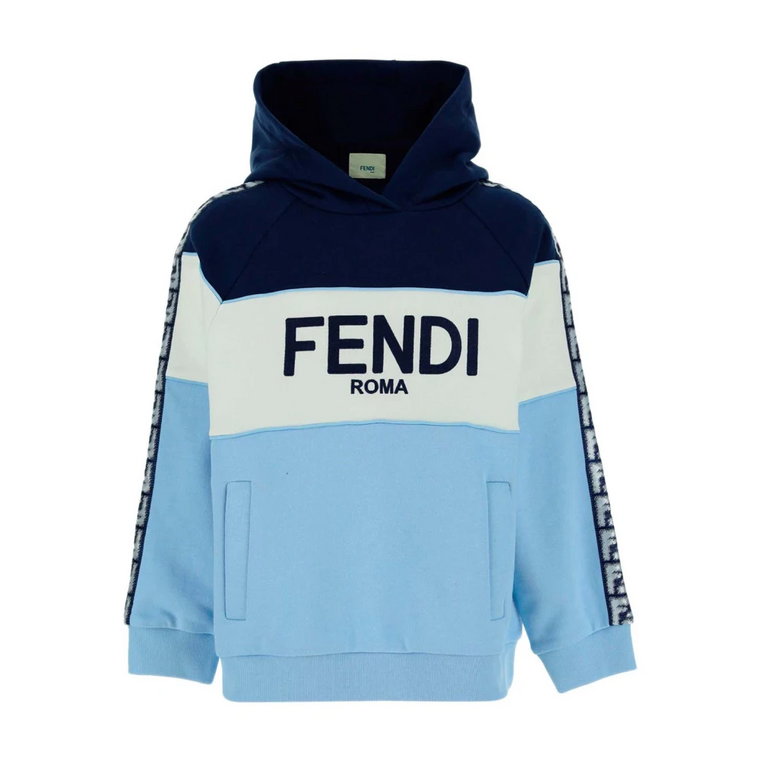 Niebieskie Swetry z Wstążką FF Logo Fendi