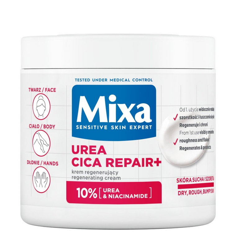 Mixa Urea Cica Repair+ Regenerujący Krem do twarzy i ciała 400 ml