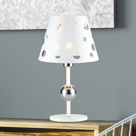 Stojąca LAMPA stołowa BATLEY 50501111 Candellux abażurowa LAMPKA nocna biała