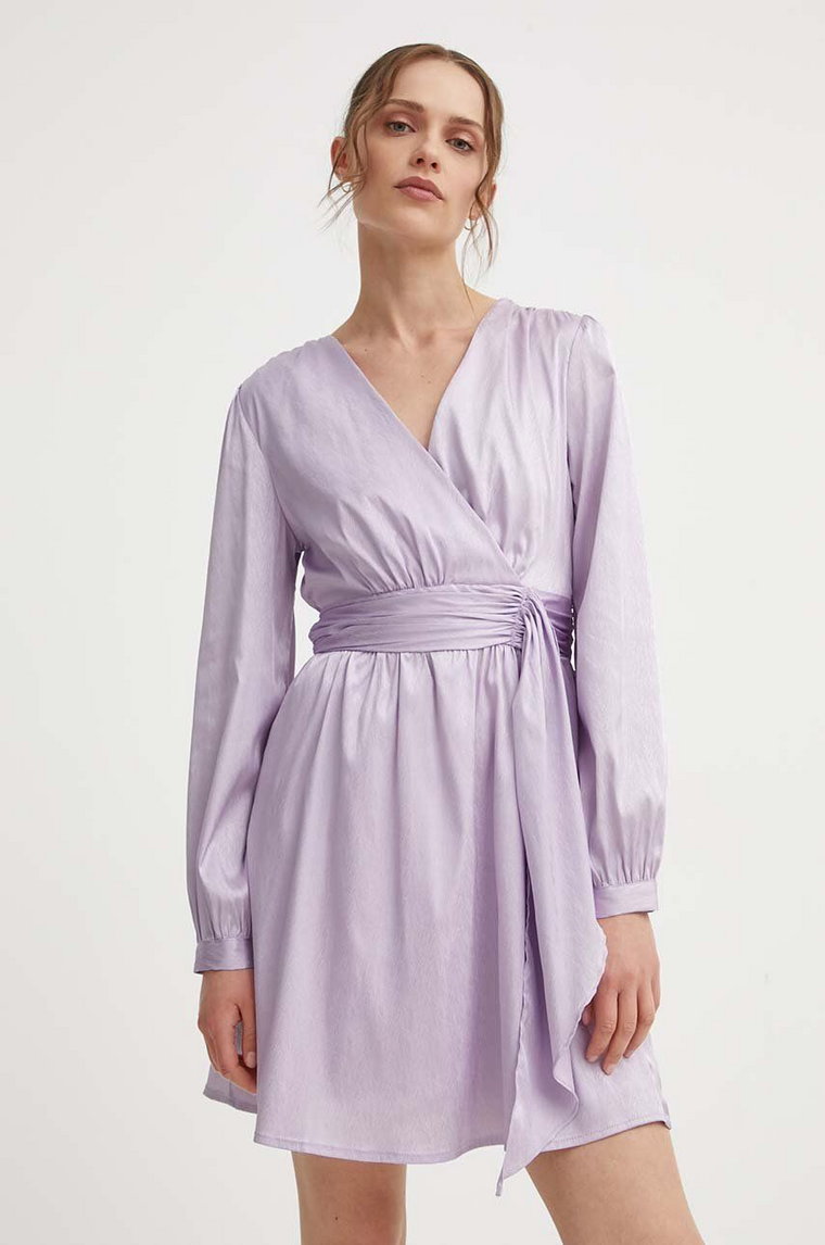 Answear Lab sukienka kolor fioletowy mini rozkloszowana