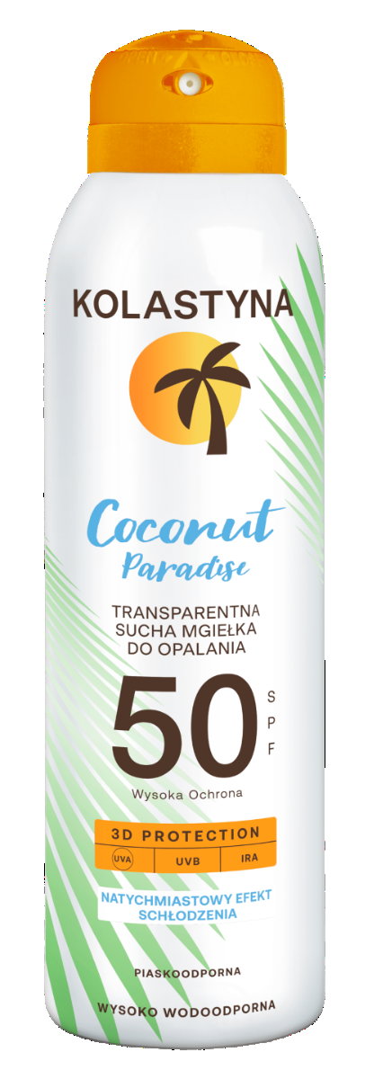 Kolastyna Sun Coconut Paradise SPF50 - transparentna sucha Mgiełka ochronna SPF 50 150 ml