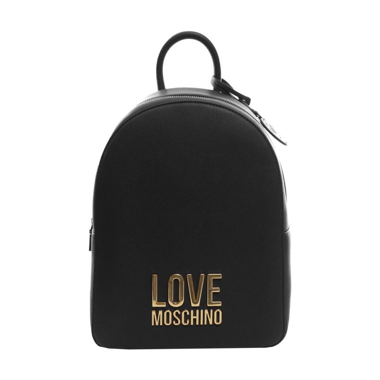 Czarny syntetyczny plecak dla kobiet Love Moschino
