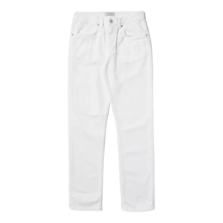 Białe jeansy dla dzieci, 5 kieszeni, pętle na pasek, naszywka z logo, normalny krój Paolo Pecora