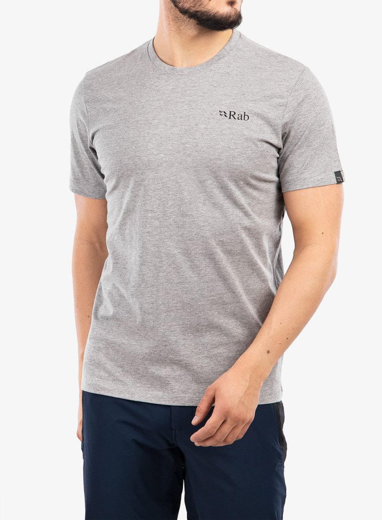 Koszulka z nadrukiem Rab Stance Mountain Peak Tee - grey marl