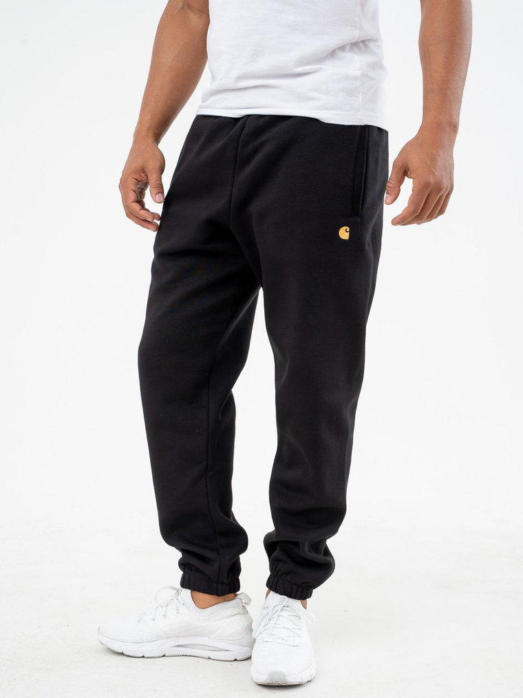 Spodenie Dresowe Carhartt WIP Chase Sweat Pant Czarne / Złote