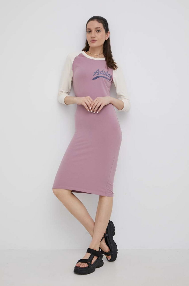 adidas Originals sukienka HD9786 kolor różowy mini prosta HD9786-MAGM/WHI