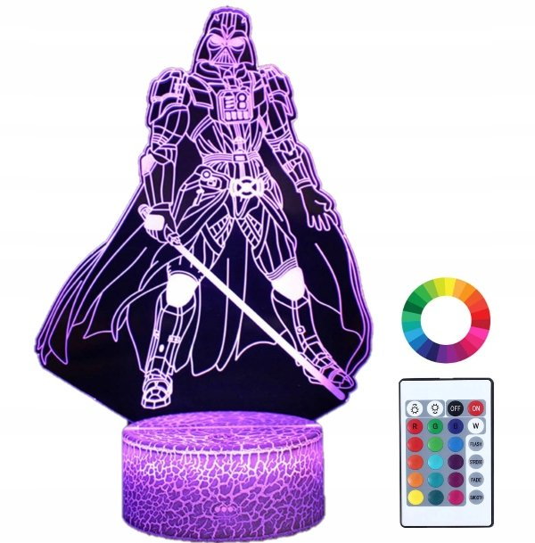 Lampka Nocna Led 3D Star Wars Lord Vader Grawer