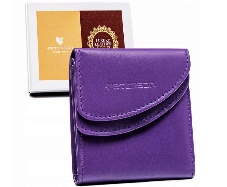 Kompaktowy, skórzany portfel damski na zatrzask  Peterson