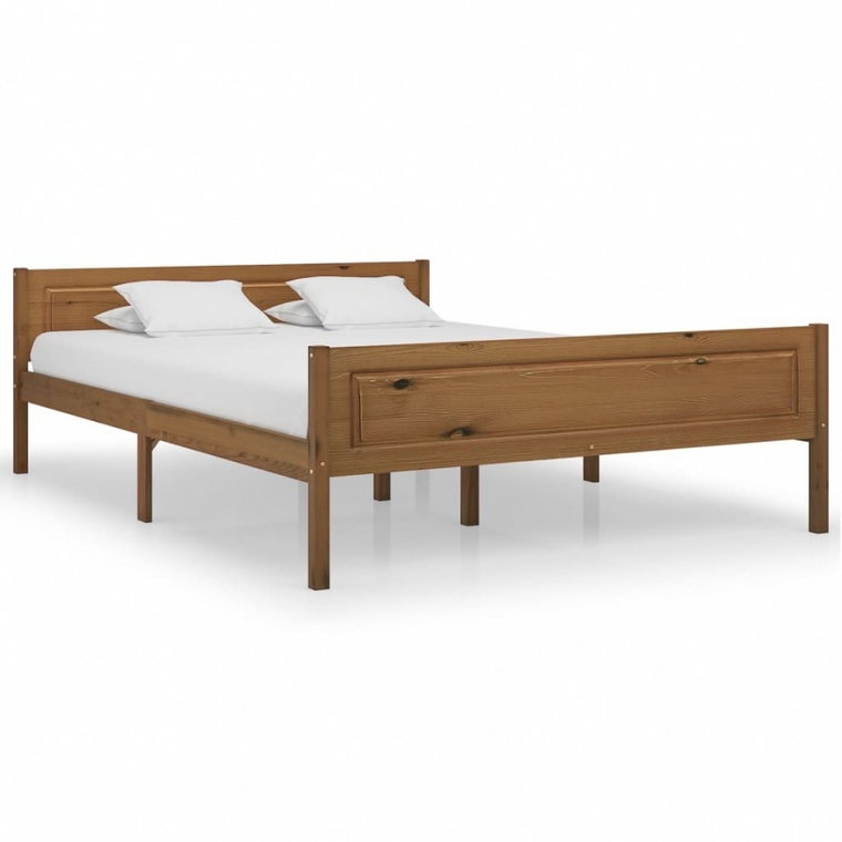 Rama łóżka z litego drewna sosnowego, miodowy brąz, 120x200 cm kod: V-322112