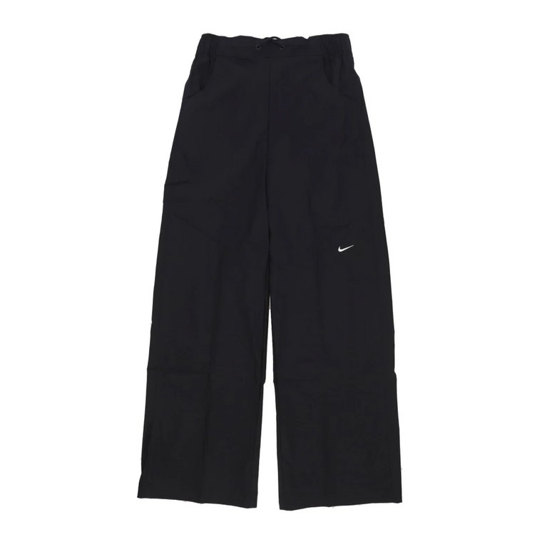 Czarne/Białe Wysokie Spodnie Tkane Nike