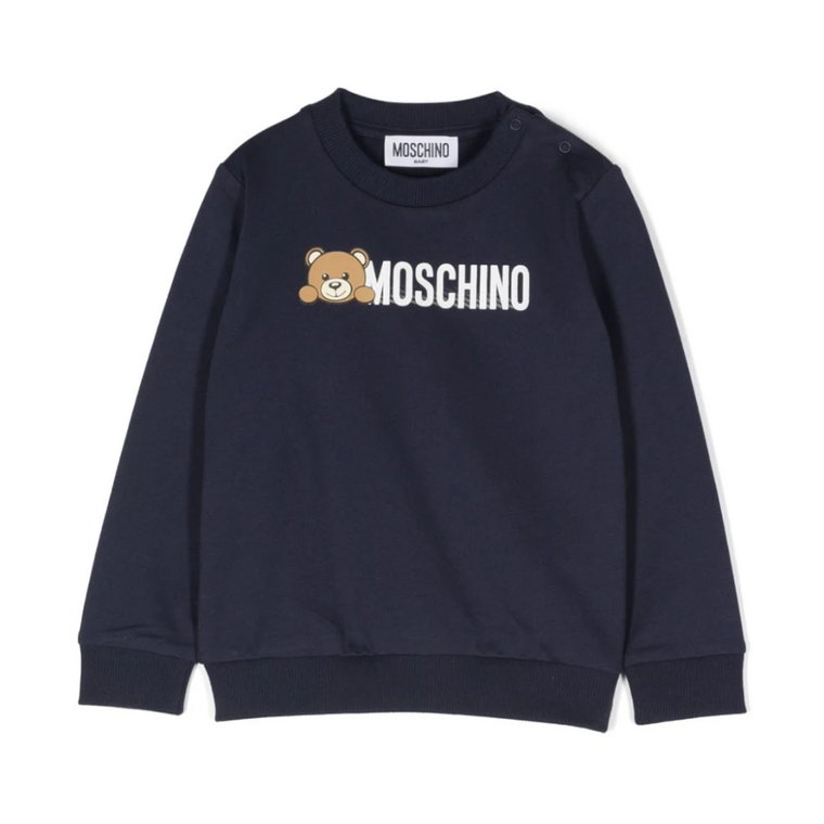 Niebieskie Swetry dla Dzieci Moschino