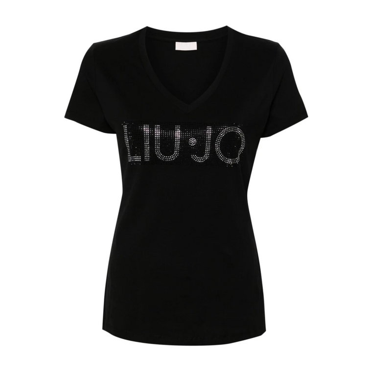 Czarne Koszulki Polo z Logo z Jersey Liu Jo