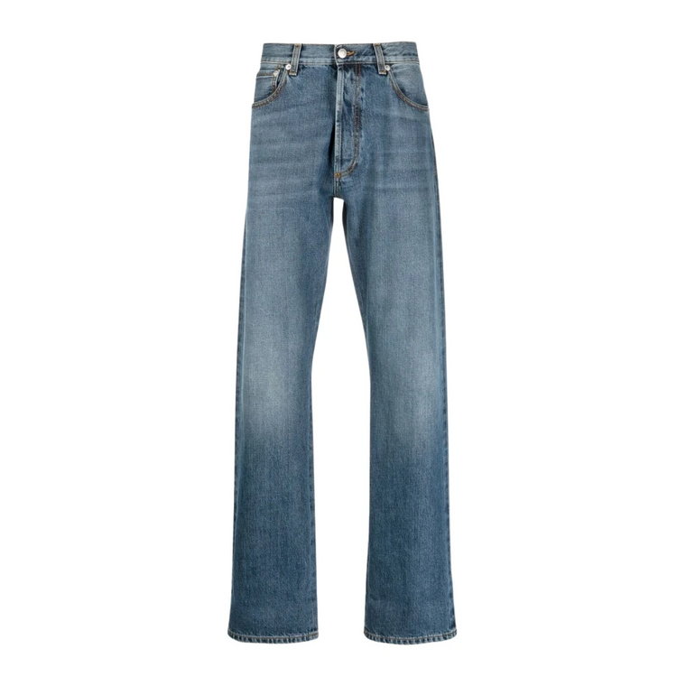 Stonewashed Spodnie Jeans z podwiniętymi nogawkami Alexander McQueen