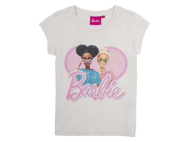 Barbie T-shirt dziewczęcy z kolekcji Barbie (Biały, 98 - 104)