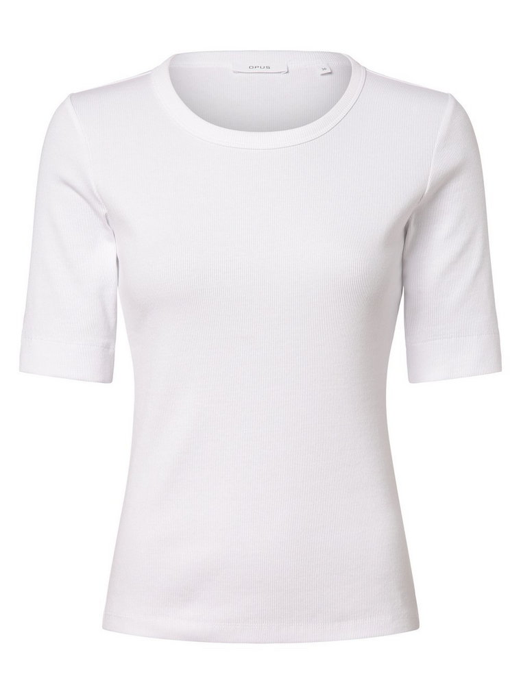 Opus - T-shirt damski  Sustafa, biały