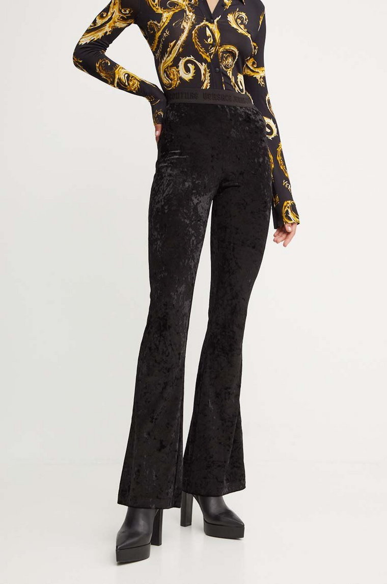 Versace Jeans Couture legginsy damskie kolor czarny gładkie 77HAC107 J0153