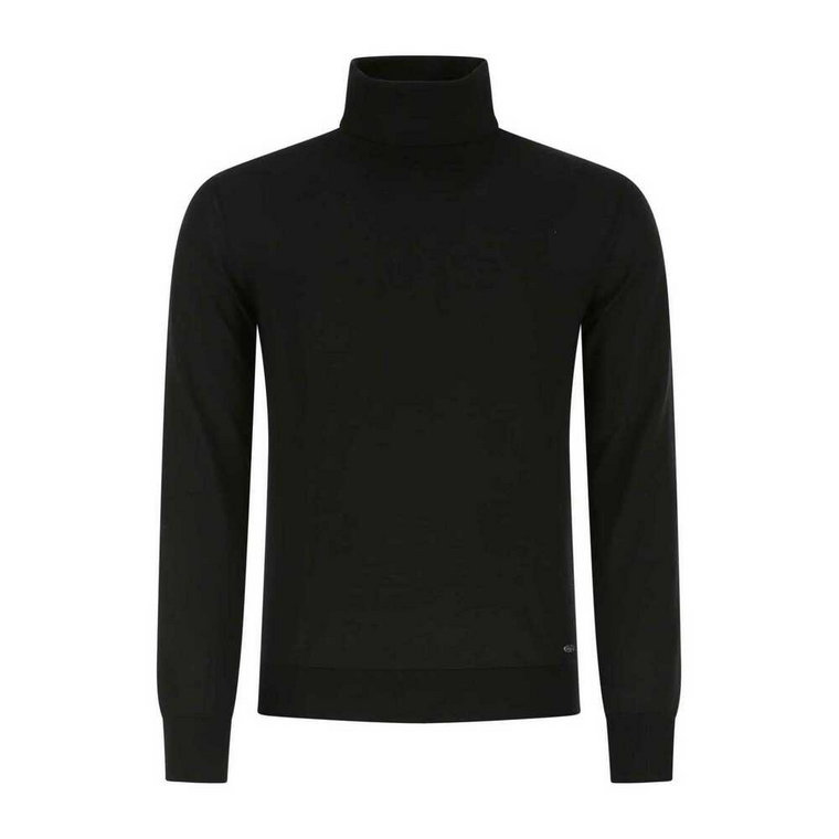 Czarny Cashmere Blend Sweter Brioni