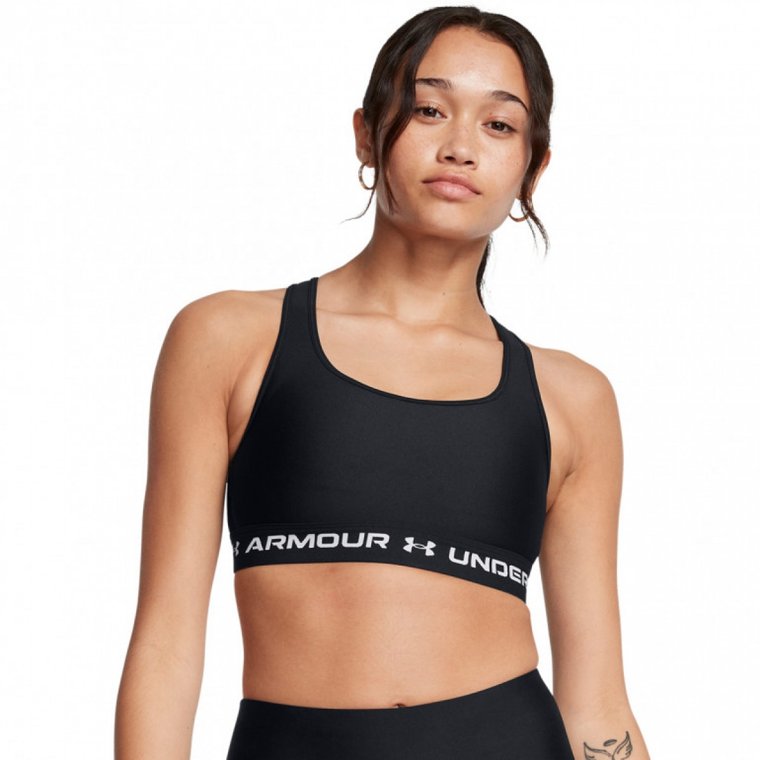 Biustonosz treningowy Under Armour Crossback Mid Bra - czarny