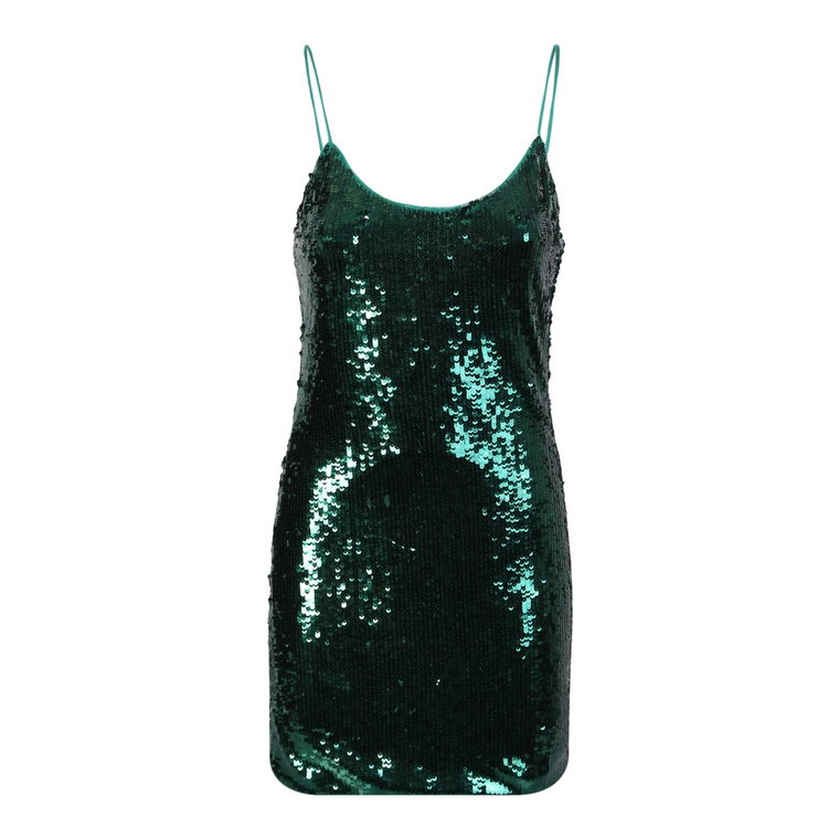 Emerald Green Nella Dress autorstwa Alice+Olivia; Pokryte cekinami, ma odważny i ekskluzywny projekt Alice + Olivia