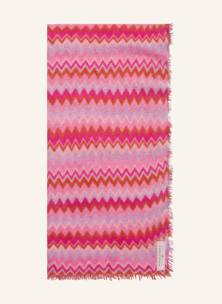 Purschoen Kaszmirowy Szal Chevron pink